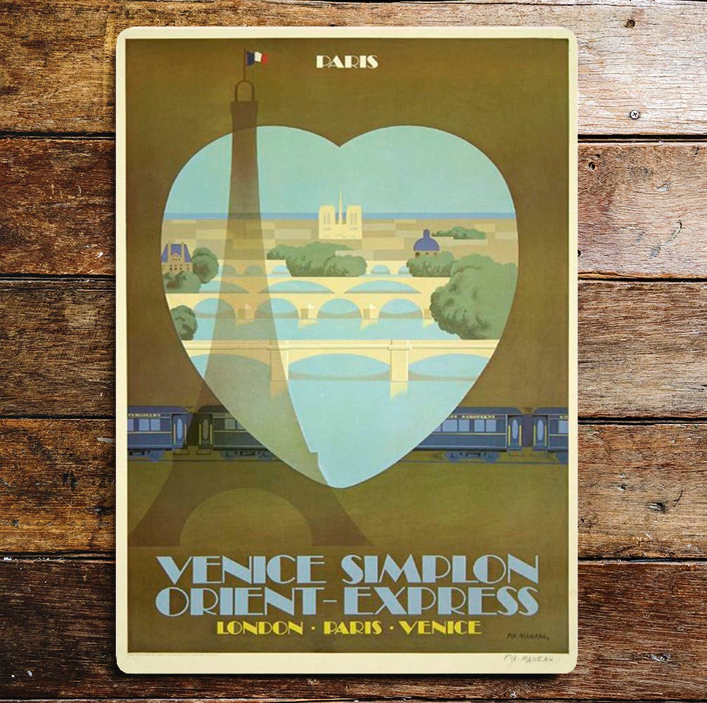 Paris Venice Simplon Orient Express London Metal Sign