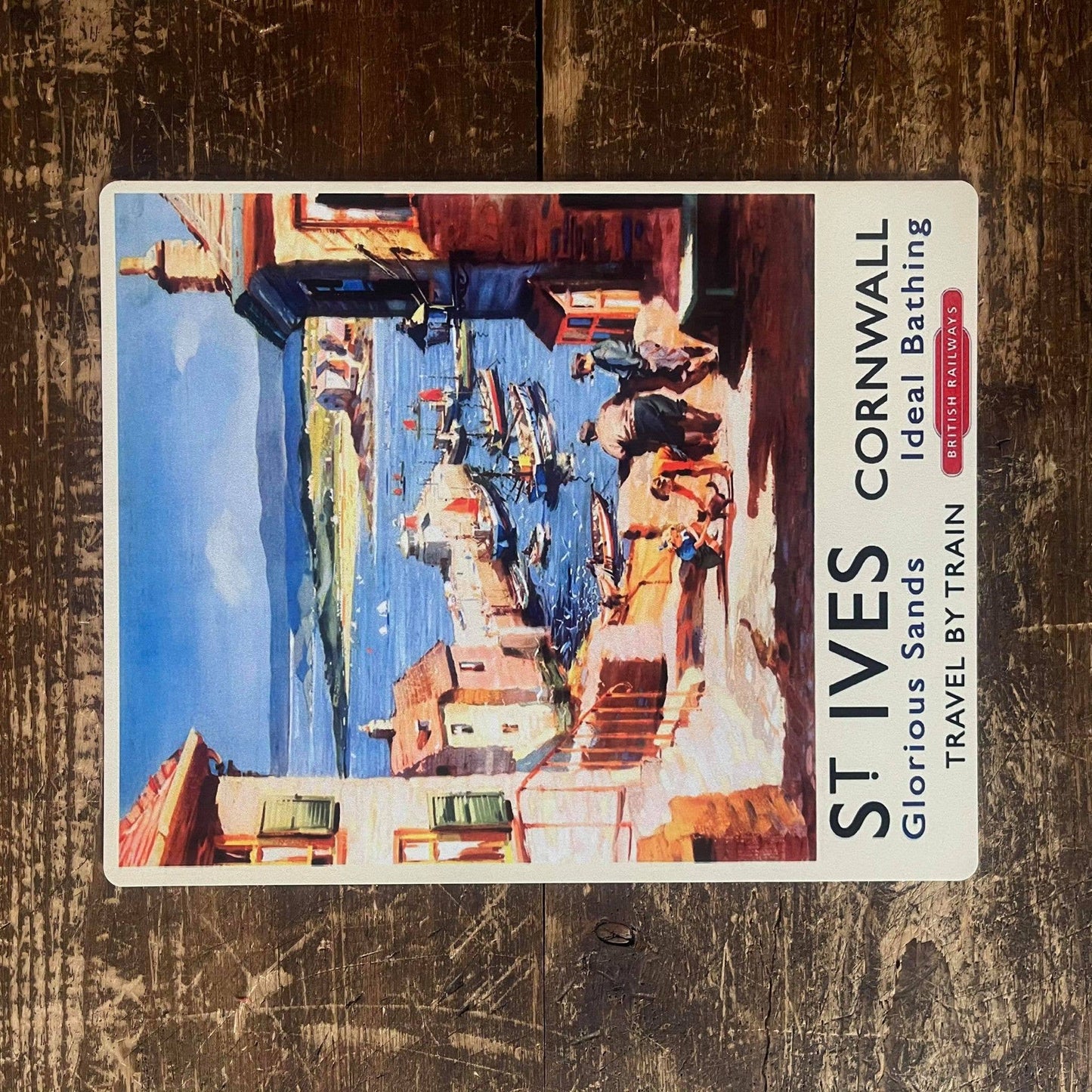 St Ives Travel by Train Metal Travel Wall Sign