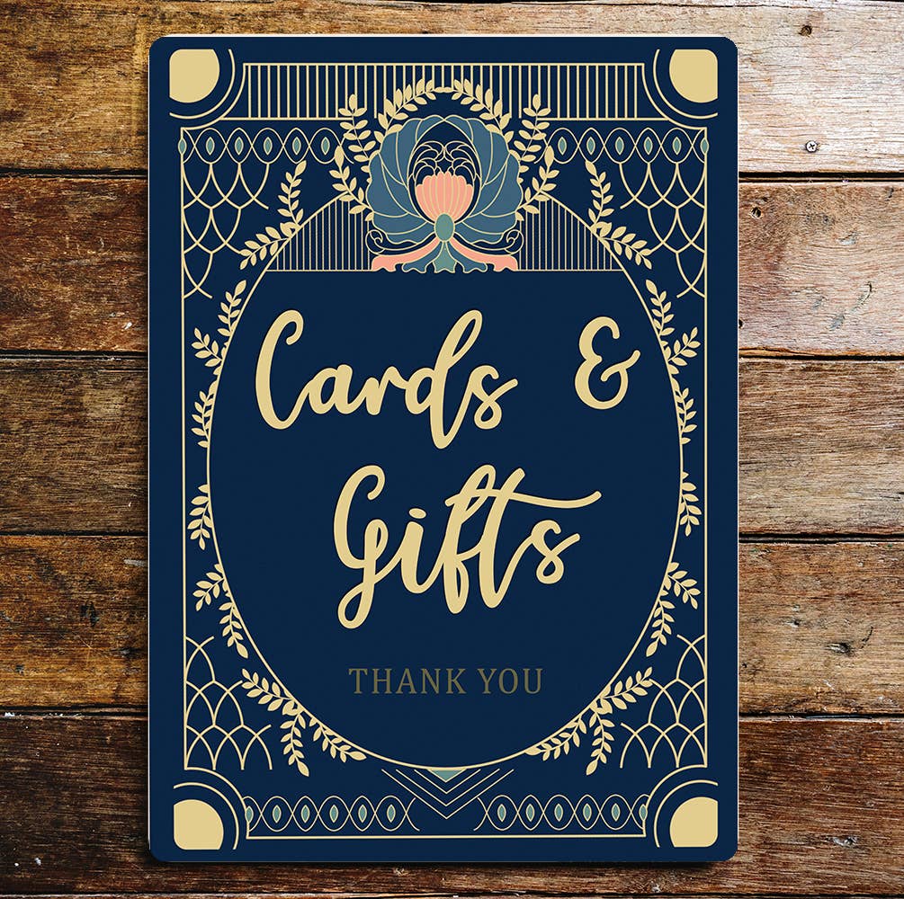 Cards and Gifts Thank You Blue Sign | Metal Wall Sign Plaque