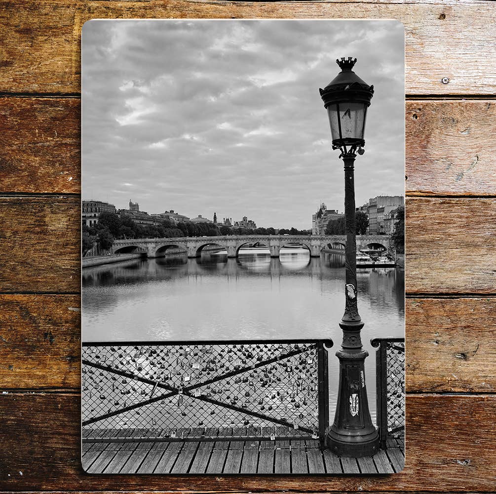 Paris black and white art Metal Sign Plaque