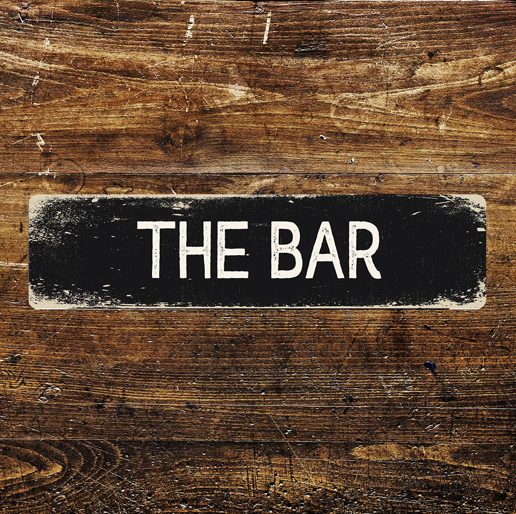 The Bar Pub Sign Metal Long Sign Plaque