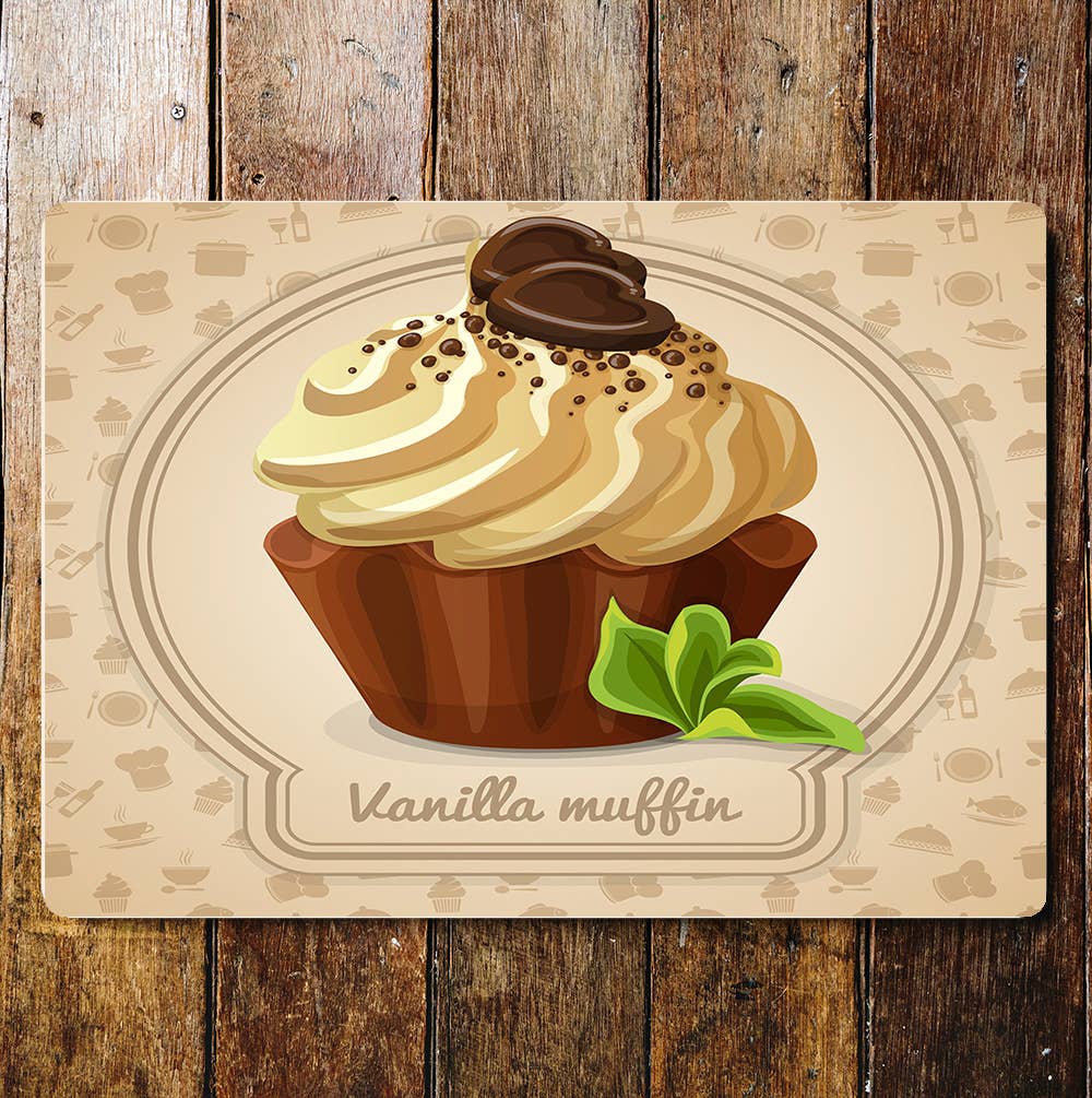 Vanilla Muffin Cake Kitchen | Metal Sign Plaque