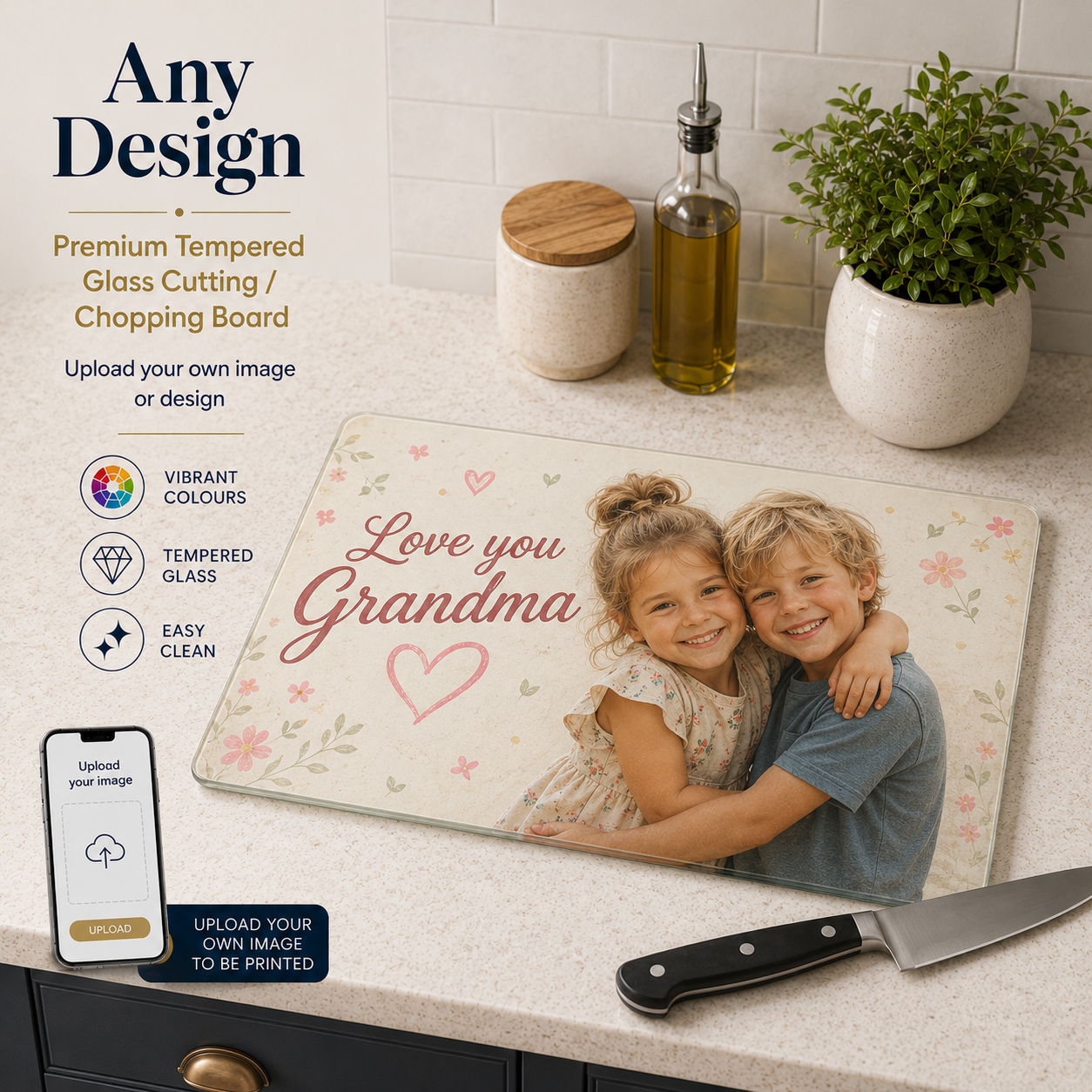 Premium Tempered Glass Cutting / Chopping Board