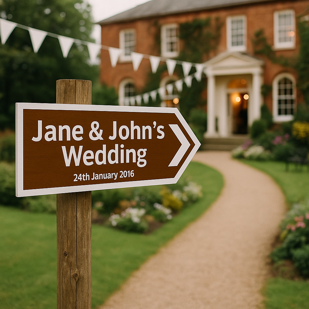 Wedding Direction Personalized Road Notice | Metal Sign