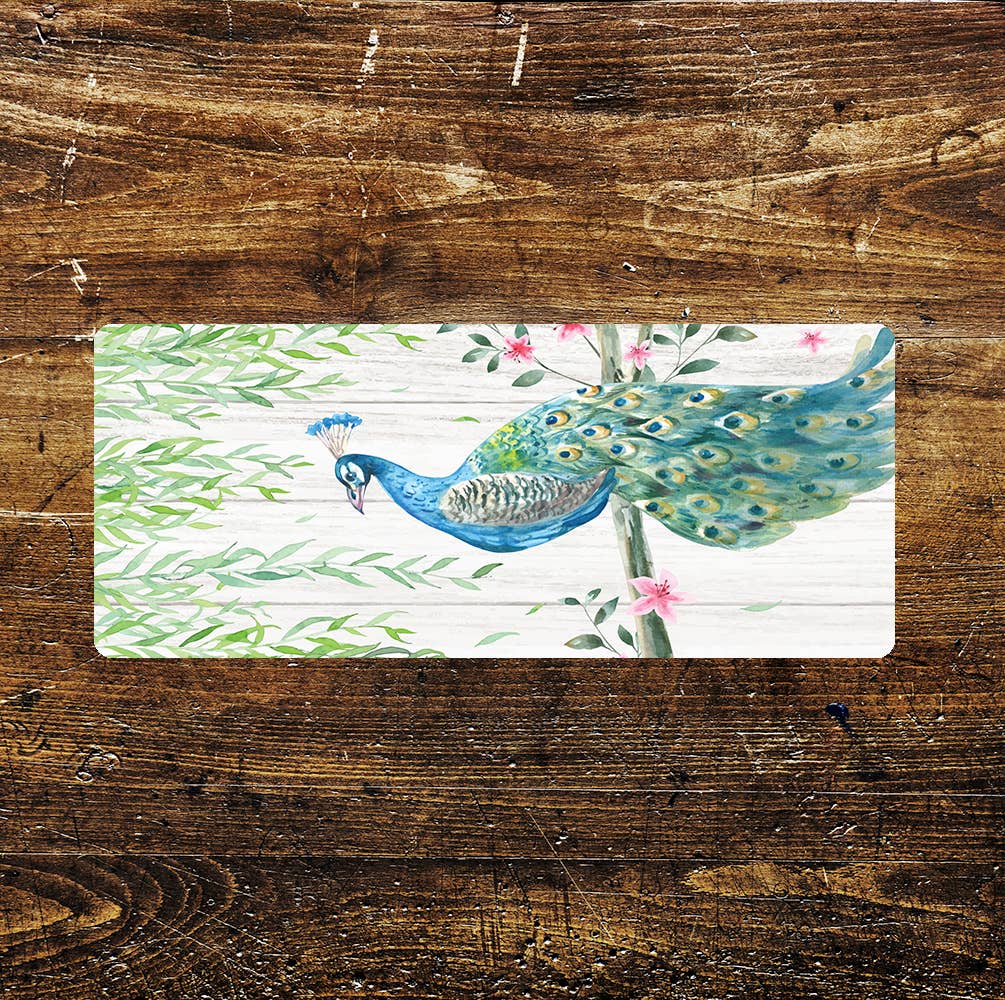 Watercolor Peacock - Door | Metal Sign Plaque