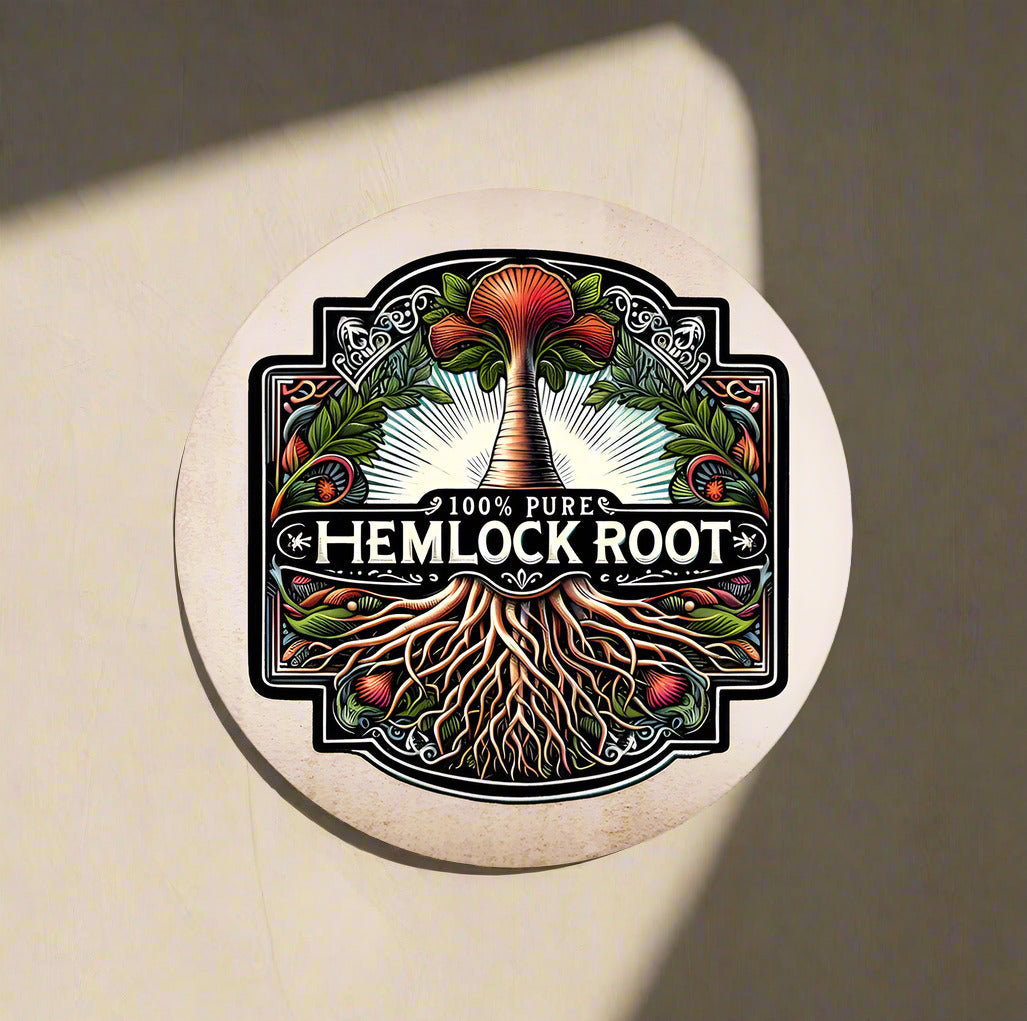 100% Pure Hemlock Potions | Witch Halloween | Circle Metal Sign