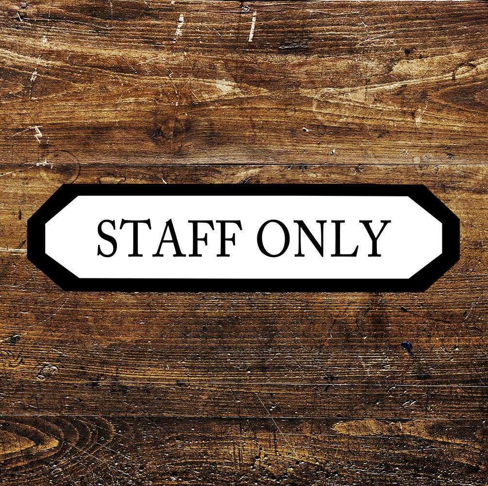 Staff Only Shop Pub Bar Sign Metal Long Sign Plaque