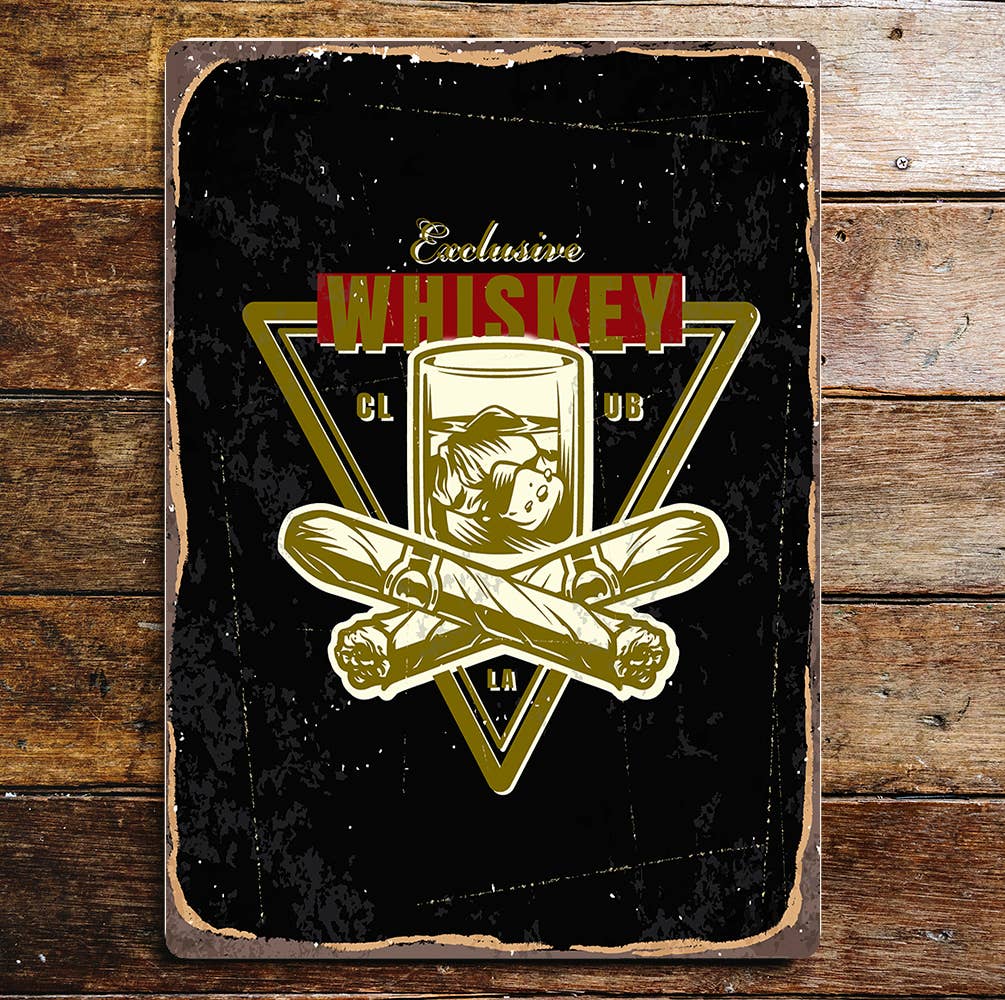 Whiskey drinking fun lifestyle | Metal Sign Plaque