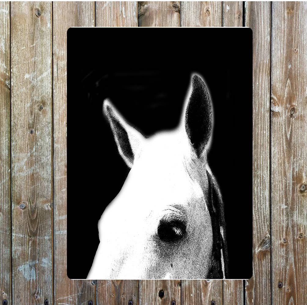 White Horse wall art | Metal Sign Plaque
