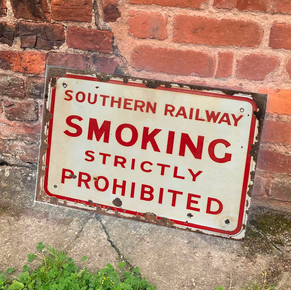 Southern Railway Smoking Prohibited Metal Sign Plaque