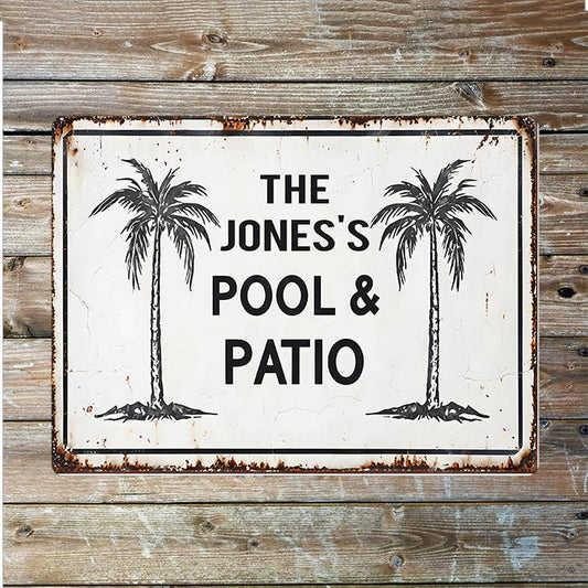 Pool & Patio Swimming Name Custom Personalised Metal Sign