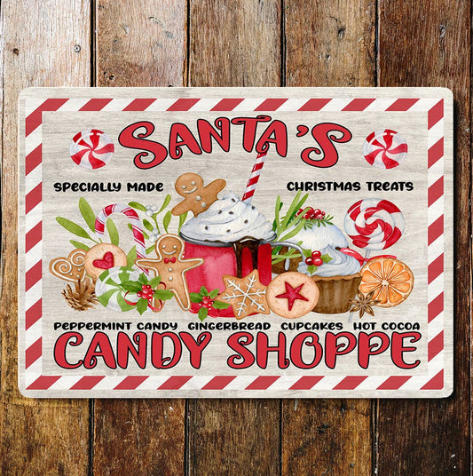 Santa candy shoppe Metal Vintage Wall Sign