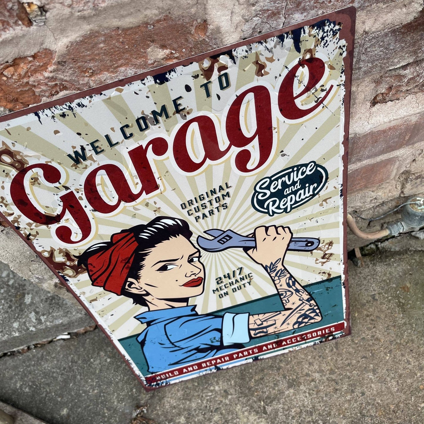 Tattoo Woman In Enchanted Forest Metal Sign Plaque