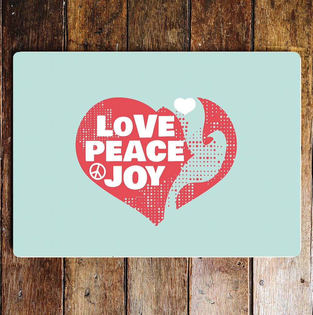 Love Peace and Joy Happy | Metal Wall Sign