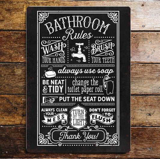 Bathroom rules | Metal Sign Plaque