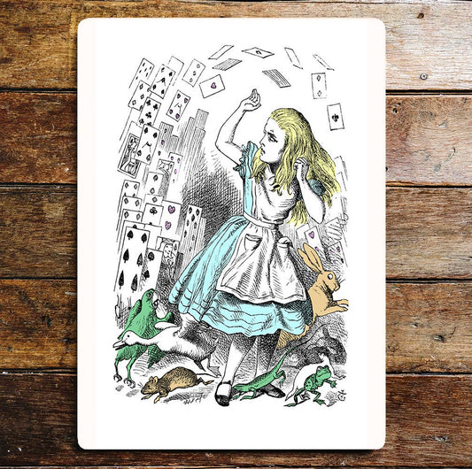Alice in Wonderland Cards Animals | Metal Sign Plaque