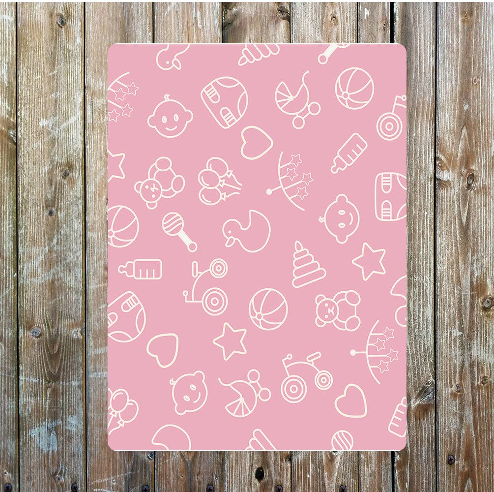 Pink Child baby Nursery art Metal Sign Plaque