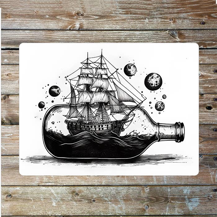 Bottle in ship Sea Nautical | Metal Sign Plaque