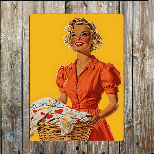 Laundry Washing Clothes Vintage Retro | Metal Sign Plaque