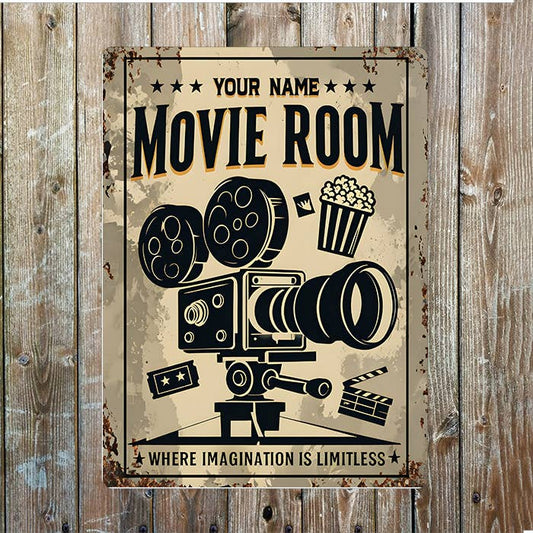 Movie Room Name Custom Personalised | Metal Wall Sign