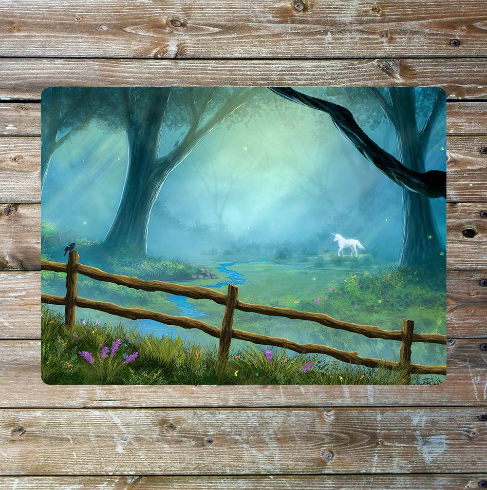 Unicorn Enchanted Landscape Art  | Metal Sign Plaque
