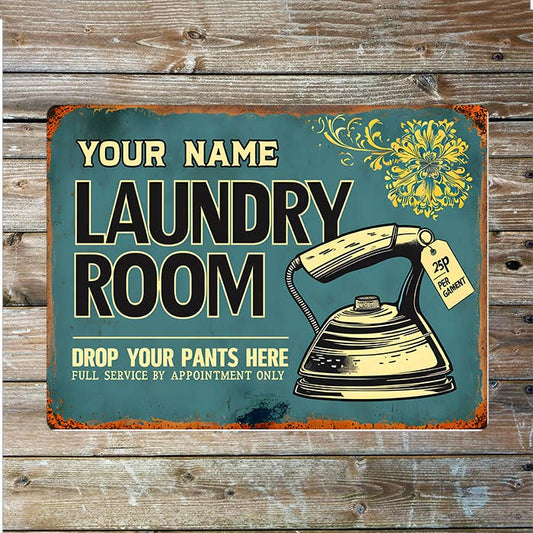 Laundry Room Name Custom Personalised | Metal Wall Sign