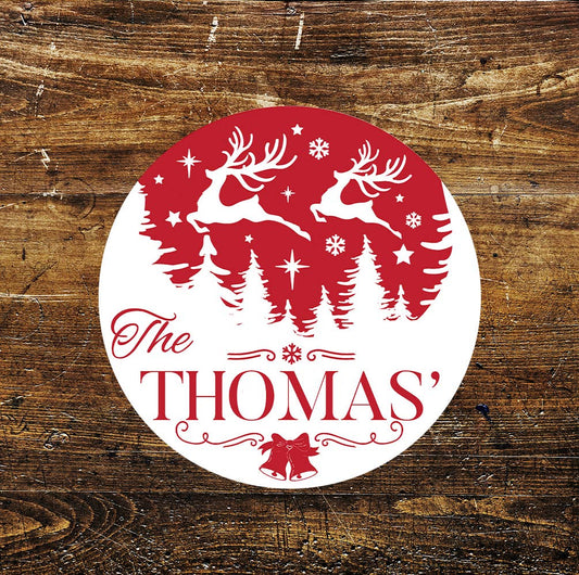 Christmas Decoration Customize Name Circle Metal Sign