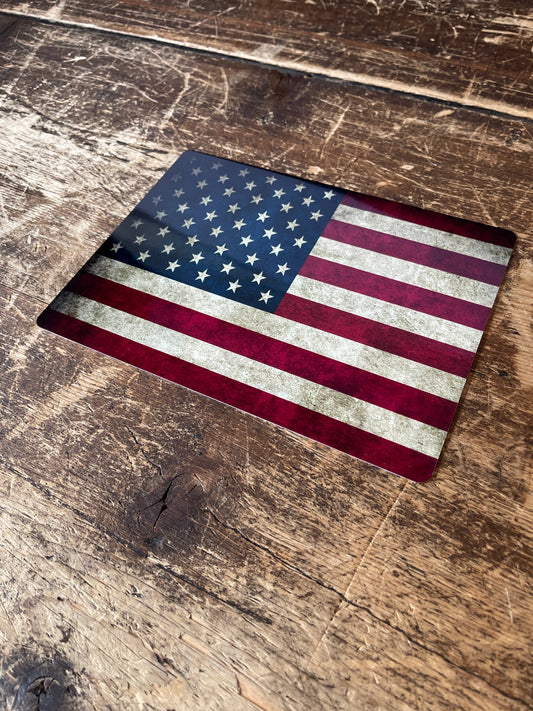 USA America Flag Vintage | Metal Travel Wall Sign