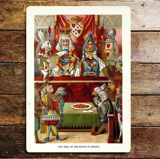 Alice in Wonderland Trail Of Hearts | Metal Wall Sign Plaque