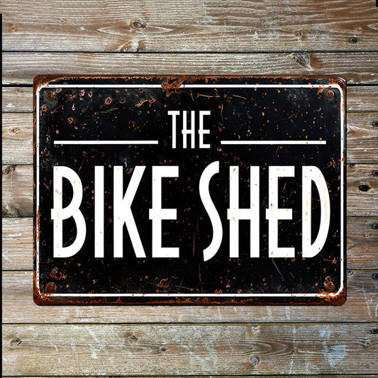 The Bike Shed | Rustic Vintage | Metal Sign Plaque