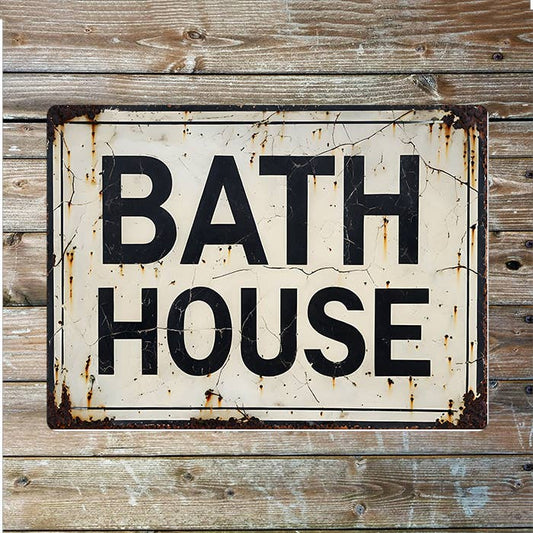 Vintage Style Bath House | Metal Sign Plaque