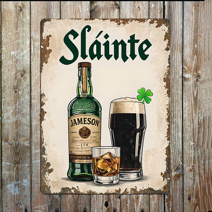 Sl޵inte Irish Drinks | Father's Day | Metal Sign Plaque
