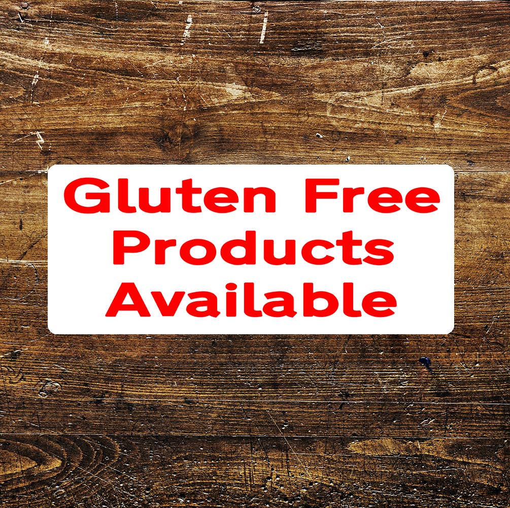 Gluten Free Products Available Notice | Metal Sign