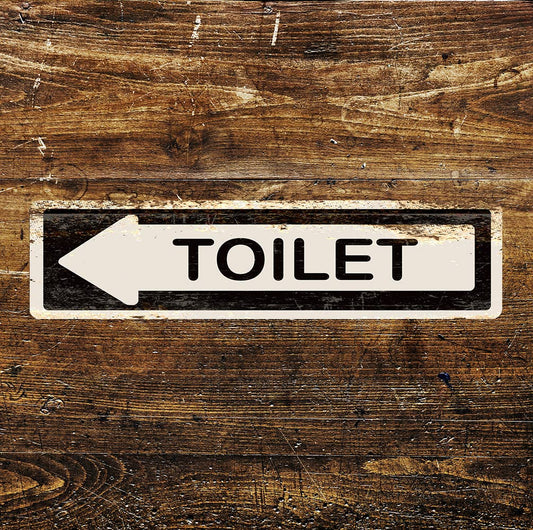 Toilet Left Metal Long Sign Plaque