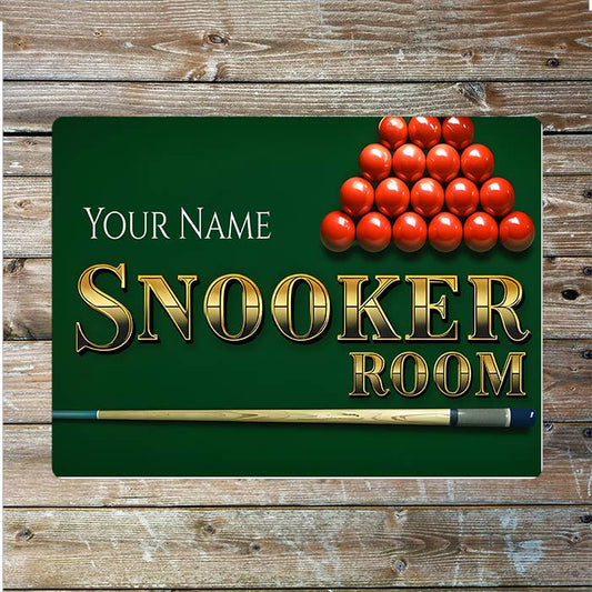Snooker Room Name Custom Personalised Metal Wall Sign
