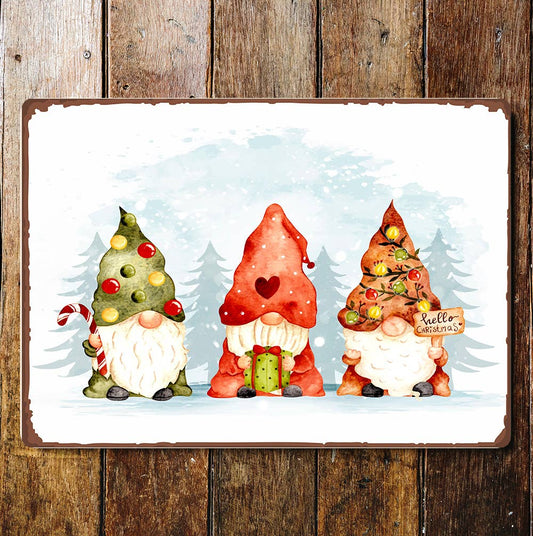 The Christmas Gonks Fun Art Metal Sign Plaque