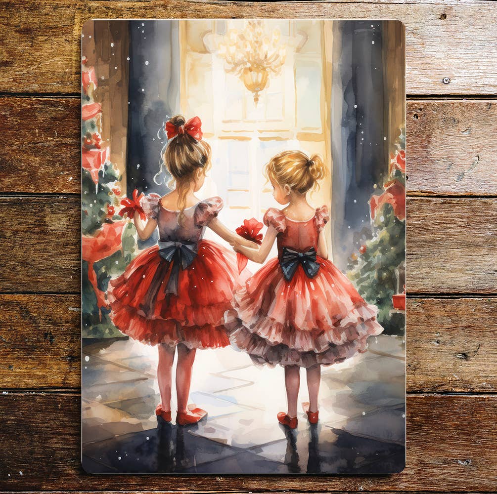 Young Girls Christmas Ballerina  | Metal Sign Plaque