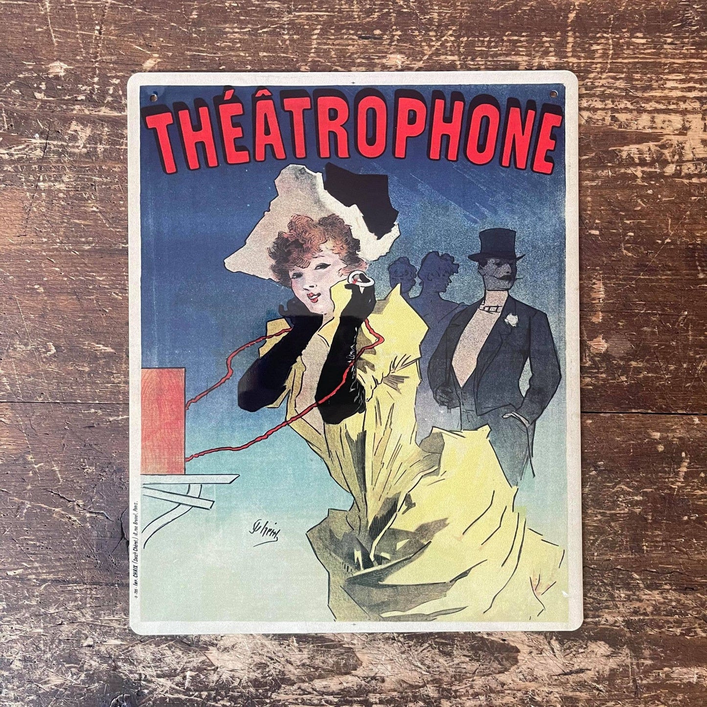 Jules Cheret Theatrophone | Metal Fine Art Wall Sign