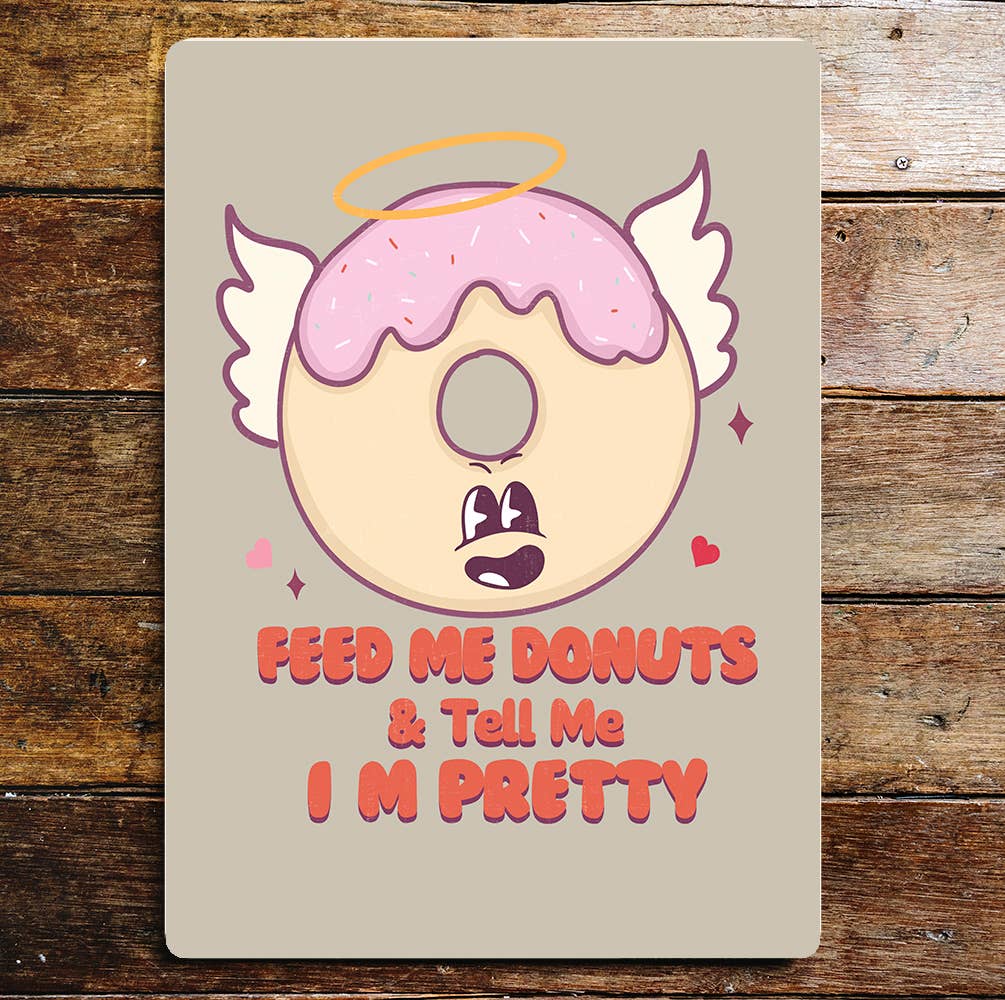 Doughnuts & Compliments Valentines | Metal Sign Plaque