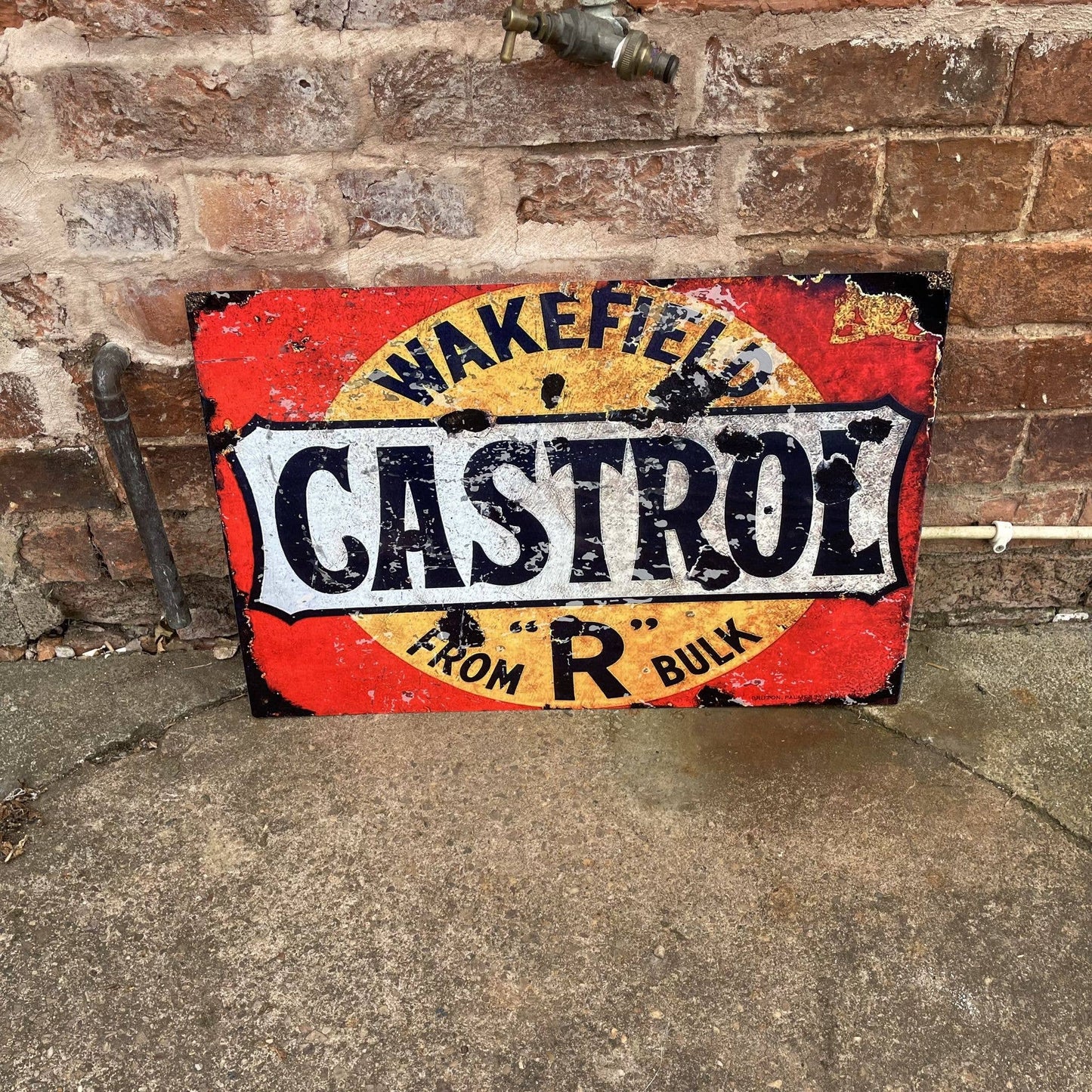 Stag Wreath Red Metal Wall Sign