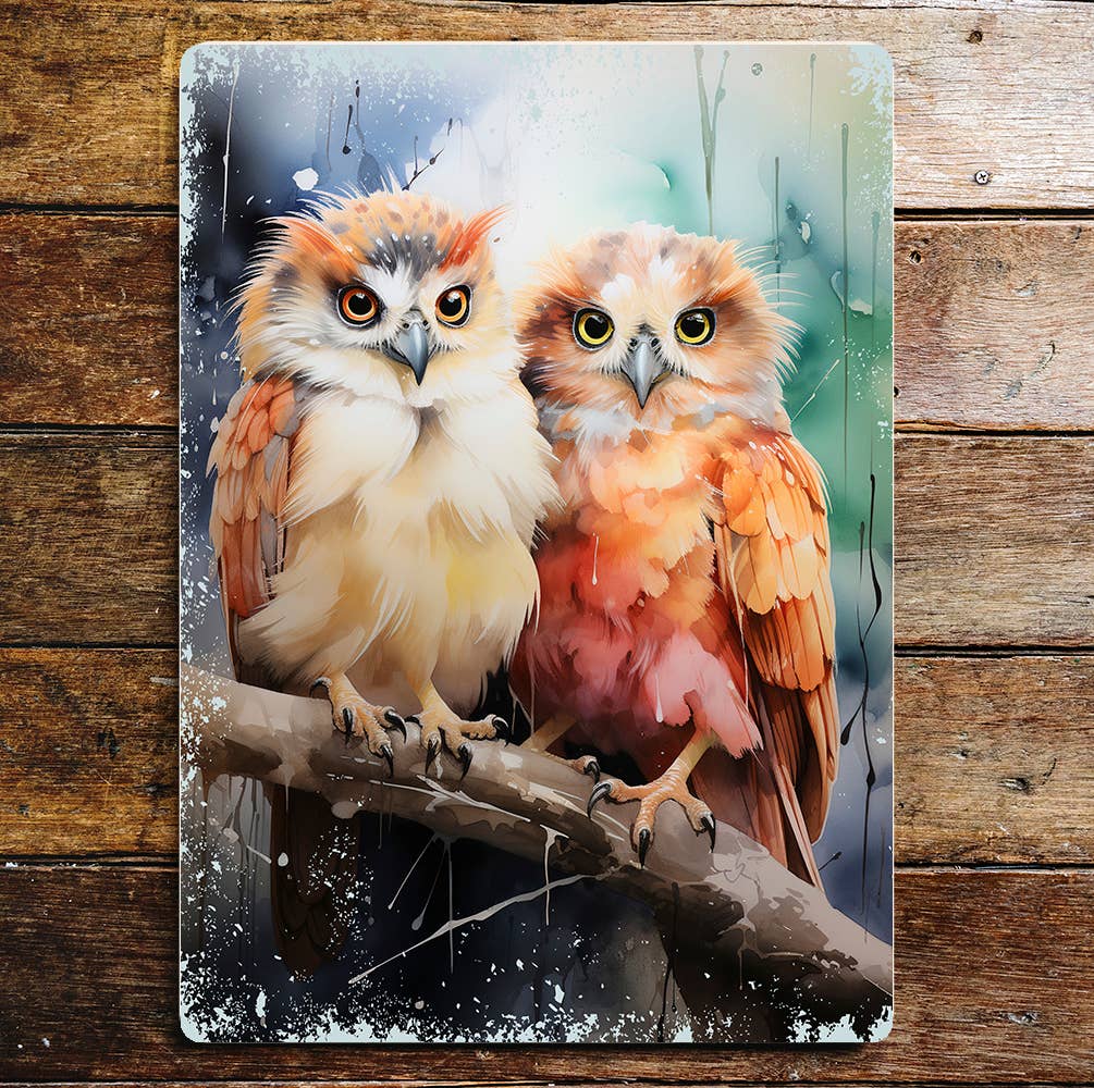 Fantasy Owls Winter Wall Art Lifestyle | Metal Sign Plaque