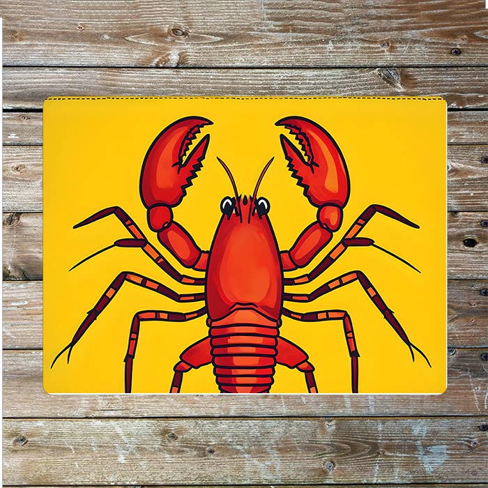 Vibrant Red Lobster Sea Nautical | Metal Sign Plaque