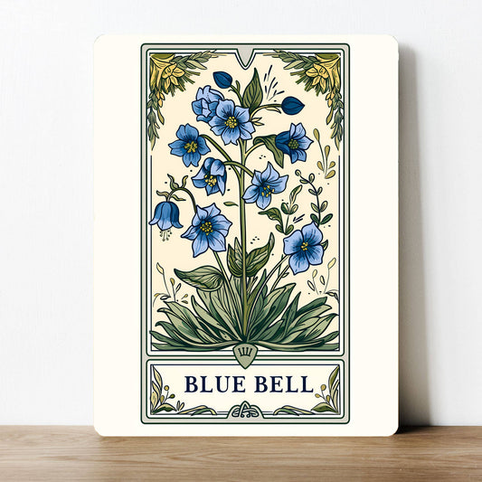 Bluebell Flower Vintage Blue | Metal Sign Plaque