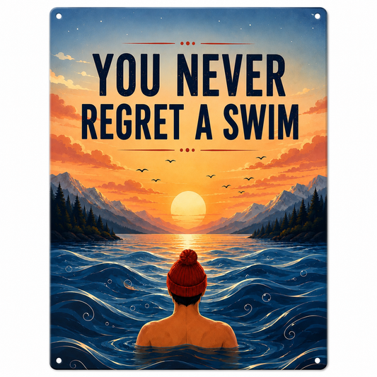 You Never Regret a Swim Metal Sign Male ?êã Vintage Cold Water Swimming Wall Decor & Swimmer Gift