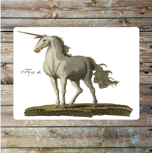 Unicorn vintage art | Metal Sign Plaque