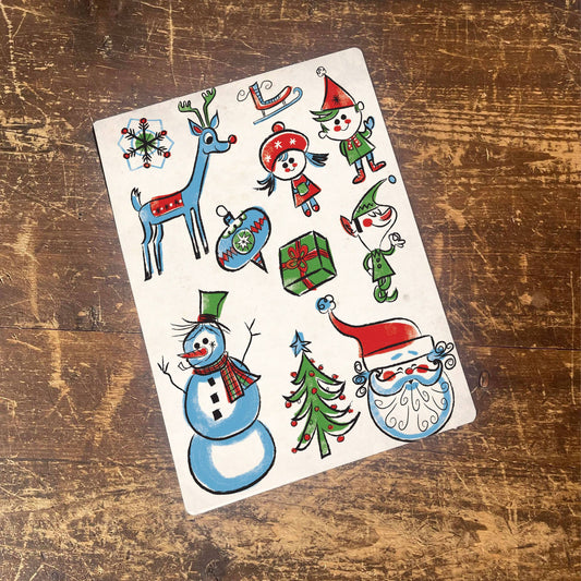 Snow Man Christmas Tree Santa elf Metal Sign