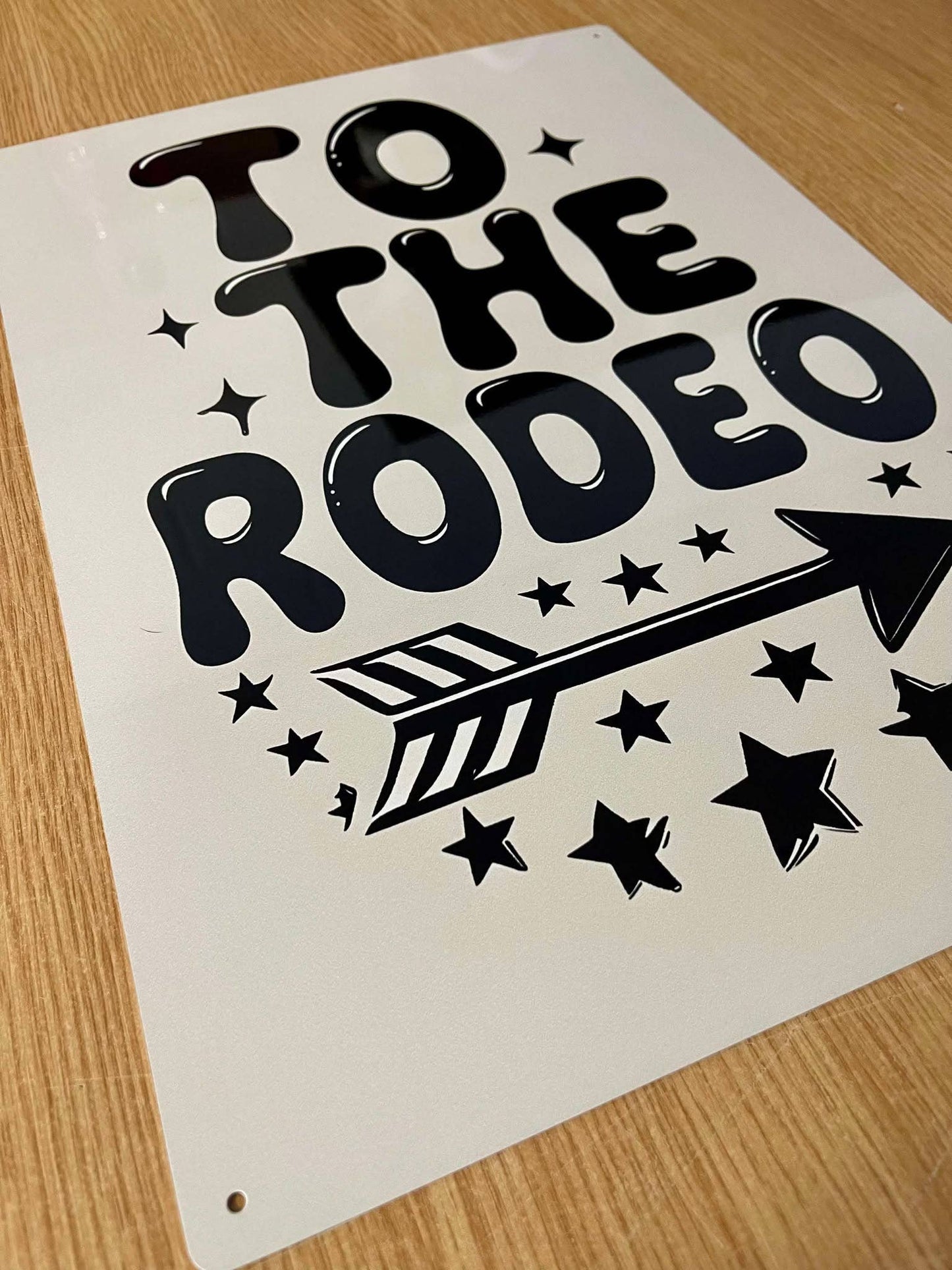 To the Rodeo Metal Sign Plaque