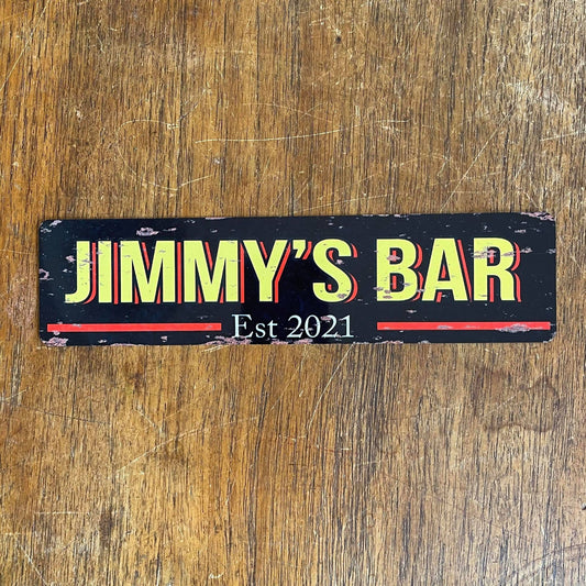 Name Bar Custom Your Any Text Metal Sign Plaque