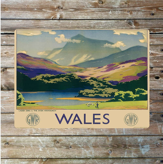 Vintage Wales Travel print | Metal Sign Plaque
