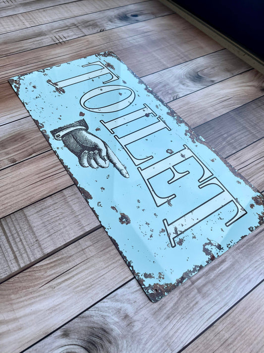 Toilet Arrow Pointing option | Metal Sign